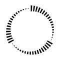 Circular abstract loading bar with bold black segmented progress elements Royalty Free Stock Photo