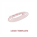 Circular, abstract logo design featuring concentric rings with angular cuts, resembling a Royalty Free Stock Photo