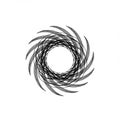 A circular, abstract pattern consisting of intersecting black lines forms a vortex-like Royalty Free Stock Photo