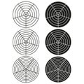 Circular abstract shapes. Interlocked ring design. Bold geometric layout. Vector illustration.