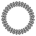 Circular antique ornament. Frame. Oval borders.