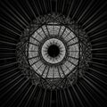 Circular architectural structure viewed from below, showcasing a radial design with Royalty Free Stock Photo