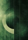 Circular arcs in military green with a subtle radar sweep line, tiny blips, and coordinates to suggest surveillance or