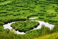 The circular Argun river in the Arguna wetland scenic Royalty Free Stock Photo