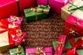 Circular Arrangement of Wrapped Gifts Royalty Free Stock Photo