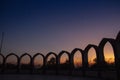 Circular array of arches in the Dark night sky