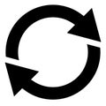 Circular arrow, circle arrow icon. Rotation, restart, twist, turn concept icon / button