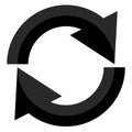 Circular arrow, circle arrow icon. Rotation, restart, twist, turn concept icon / button