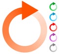 Circular arrow, circle arrow icon. Rotation, restart, twist, turn concept icon / button