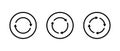 Circular arrow cycle icon set in circle outline. System update and synchronization symbol. Reload, sync, and repeat arrows sign Royalty Free Stock Photo