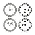 Circular arrow diagrams. Vector cycle process icons. Directional flow charts.