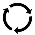 Circular arrow icon. Cycle, resumption , repeat concept