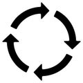 Circular arrow icon. Cycle, resumption , repeat concept