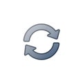 Circular arrow icon depicting a refresh or reload symbol. Features two curved arrows Royalty Free Stock Photo