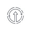 Circular arrow icon representing upward progress and cyclical movement Royalty Free Stock Photo