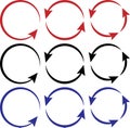 Circular Arrow Loop Set for Rotation, Cycle, and Process Concepts Royalty Free Stock Photo