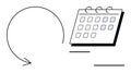 Circular arrow pointing to a calendar, symbolizing schedules, deadlines, and recurring tasks Royalty Free Stock Photo