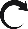 Circular arrow rotating in a clockwise direction, providing a dynamic visual representation of concepts like reloading Royalty Free Stock Photo