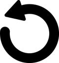 Circular arrow rotating counterclockwise, creating a seamless loop that symbolizes concepts of repetition, refresh