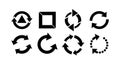 Circular arrow vector icons illustrating various refresh reload and repeat symbol designs for user interface and web applications Royalty Free Stock Photo