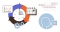 Time Management Process with Data Visualization, Cycle Arrows, Calendar, and Analytics Insights Royalty Free Stock Photo