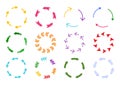 Circular arrows colorful color rotation sign set Royalty Free Stock Photo