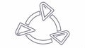 Circular arrows cycle, continuous process and flow. vector design Generative AI Royalty Free Stock Photo