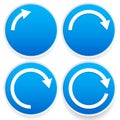 Circular arrows, 1/4, 1/2, 3/4 and full circles - Blue arrow sig Royalty Free Stock Photo