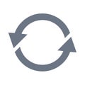 Circular arrows icon representing refresh reload update repeat cycle continuous process loop symbol Royalty Free Stock Photo