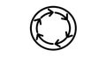 Circular Arrows Loop Icon - Continuous Refresh Cycle Symbol Royalty Free Stock Photo