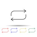 circular arrows multi color style icon. Simple thin line, outline vector of web icons for ui and ux, website or mobile application Royalty Free Stock Photo