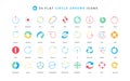 Circular arrows, progress buttons, loop and curved, spinning round charts color icon set Royalty Free Stock Photo