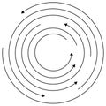 Circular arrows - Random concentric circles with arrows for twist, rotation, centrifuge, cycle concepts.