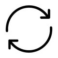 Circular arrows refresh reload and synchronization line art icon Royalty Free Stock Photo