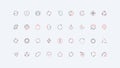 Circular arrows, round loop signs of refresh and recycle, loading progress line icon set Royalty Free Stock Photo