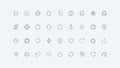 Circular arrows, round loop signs of refresh and recycle, loading progress line icon set