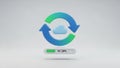 Circular Arrows Symbolizing Sync with Cloud Icon and Progress Bar synchronization update Royalty Free Stock Photo