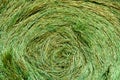 Circular Bale of Green Hay Abstract Background