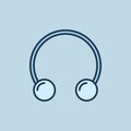 Circular barbells horseshoe blue icon. Vector logo element
