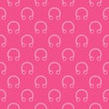 Circular barbells horseshoe vector pink seamless pattern