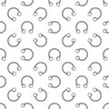 Circular barbells horseshoe vector seamless pattern