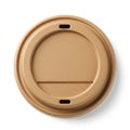 Circular, beige coffee cup lid with a smooth, matte finish. The lid Royalty Free Stock Photo