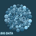 Circular big data blue visualization. Futuristic infographic. Information aesthetic design. Visual data complexity.