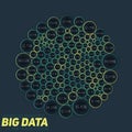 Circular big data colorful visualization. Futuristic infographic. Information aesthetic design. Visual data complexity. Royalty Free Stock Photo