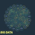 Circular big data colorful visualization. Futuristic infographic. Information aesthetic design. Visual data complexity. Royalty Free Stock Photo