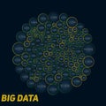 Circular big data colorful visualization. Futuristic infographic. Information aesthetic design. Visual data complexity. Royalty Free Stock Photo