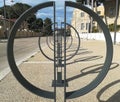 Circular bike rack Royalty Free Stock Photo