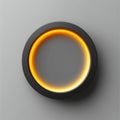 Circular black panel with glowing orange edge light