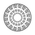 Black and white vector style illustration of a stylized leafy patterns Royalty Free Stock Photo