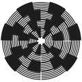 Circular block pattern. Radial segmented design. Abstract Vector structure. Hypnotic rotation element. Royalty Free Stock Photo